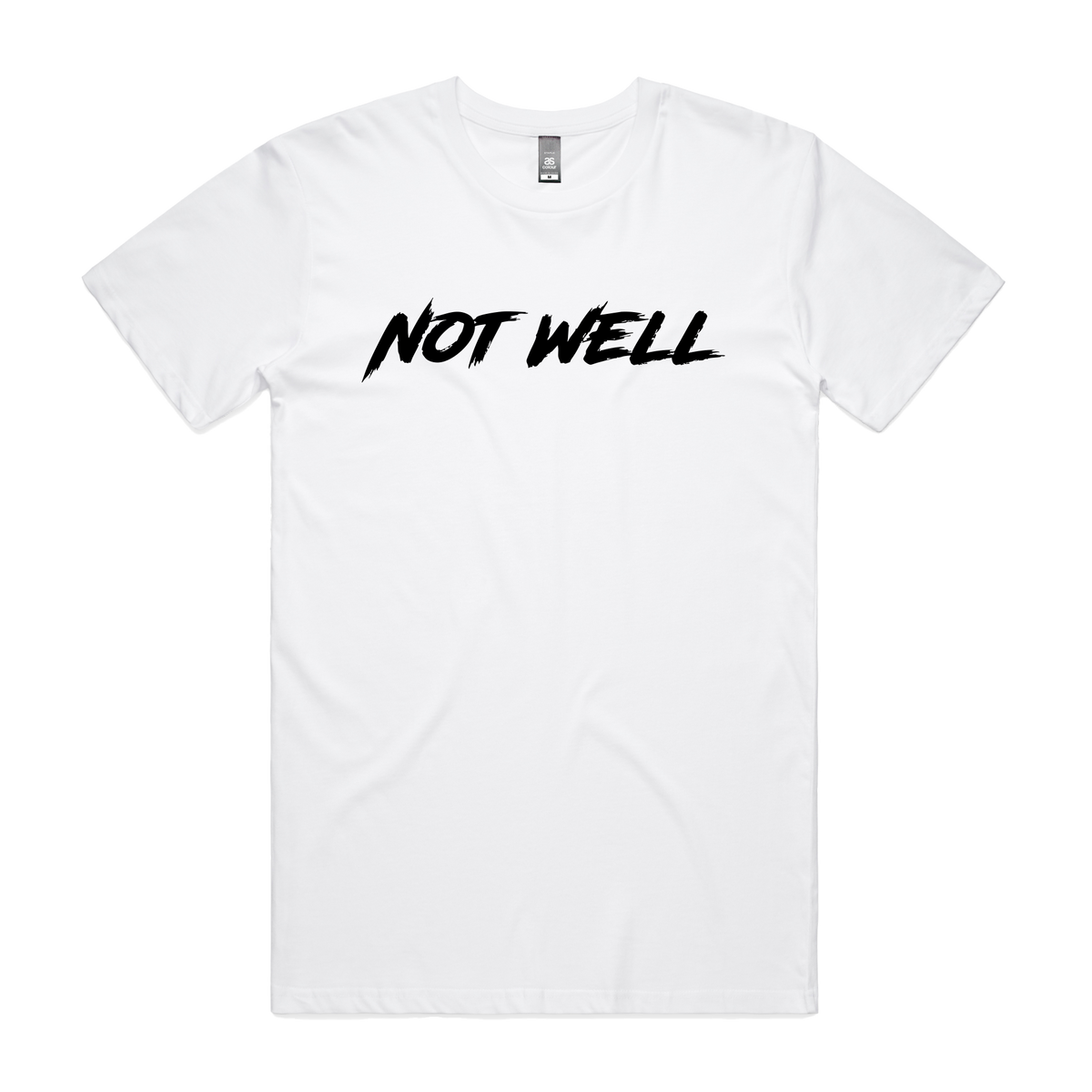 Men's white double print T-shirt by CODEWELL featuring a front and side view design on a casual men's T-shirt.
