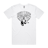 Men's white T-shirt by Red Line Combat Academy with a front logo, casual fit, and lightweight cotton fabric.