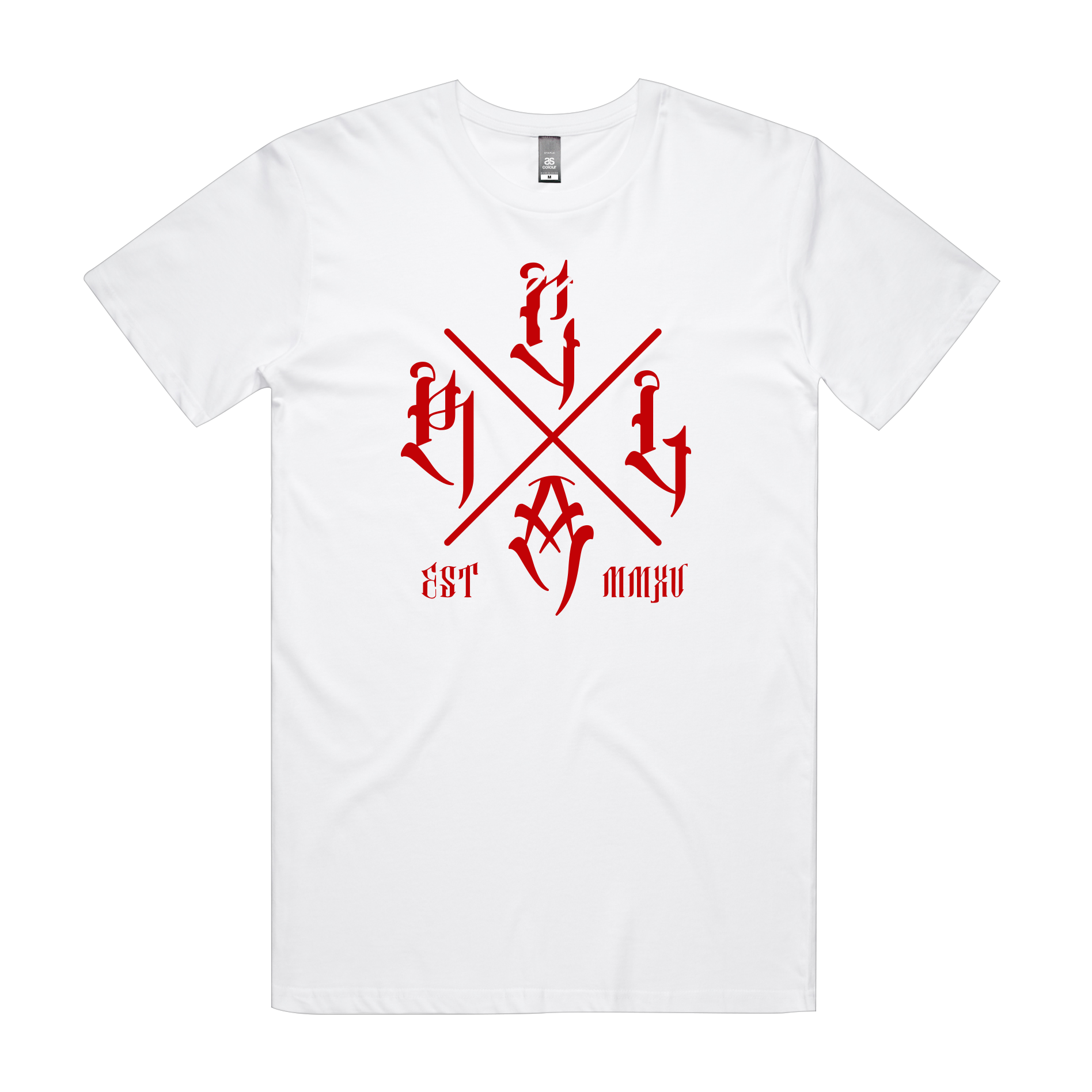 RLCA - Men's White Tee - The Cross (Red)