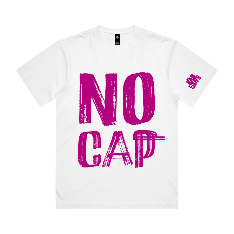 MY BAD GANG - No Cap Behaviour White Tee