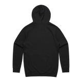 Men's black hoodie from Red Line Combat Academy with a red logo on the back, casual fit and comfortable fabric.
