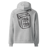 Men's grey Liquid Lowdown hoodie with black back design, featuring a relaxed fit and soft fabric for casual wear.