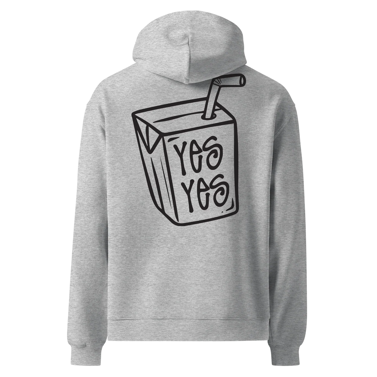 Men's grey Liquid Lowdown hoodie with black back design, featuring a relaxed fit and soft fabric for casual wear.