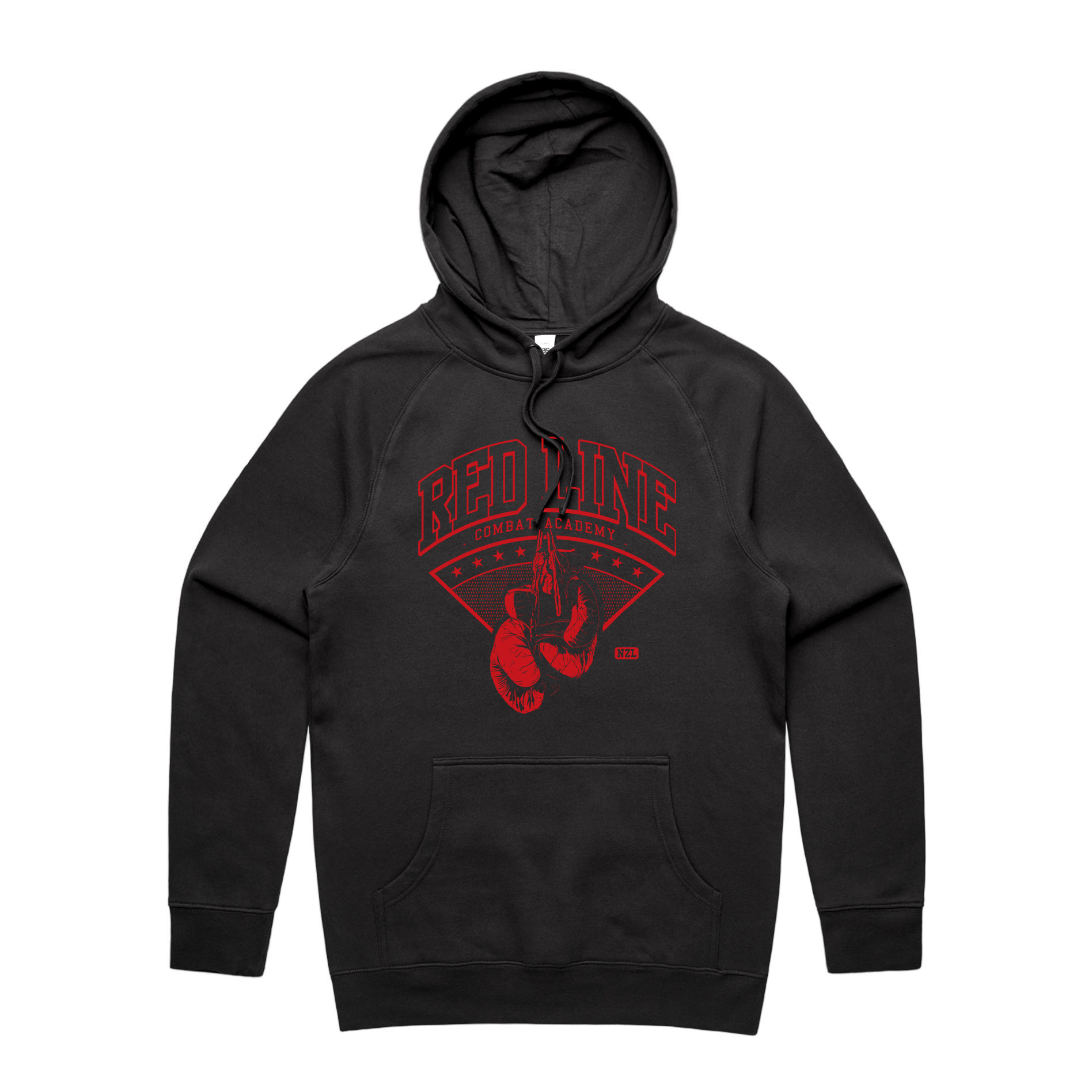 RLCA - Men's Black Hoodie - Red logo 1