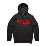 Men's black hoodie from Red Line Combat Academy with a red logo on the front, casual and comfortable everyday wear