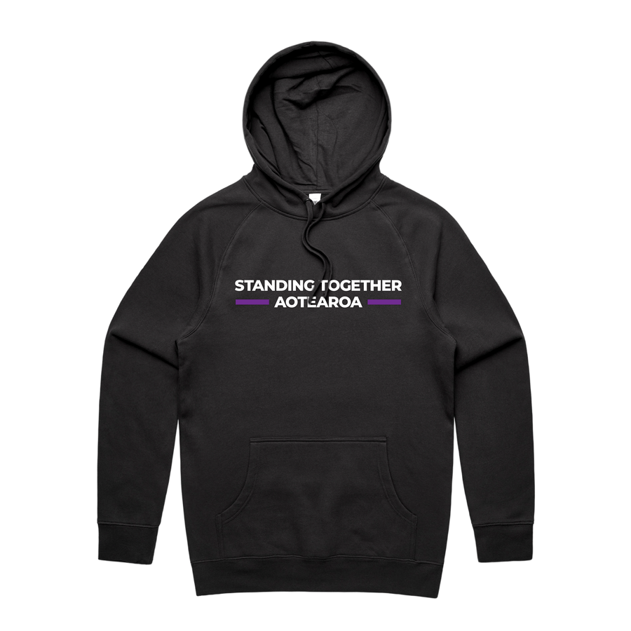WITH YOU MEN’S BLACK HOODIE - STAND AOTEAROA