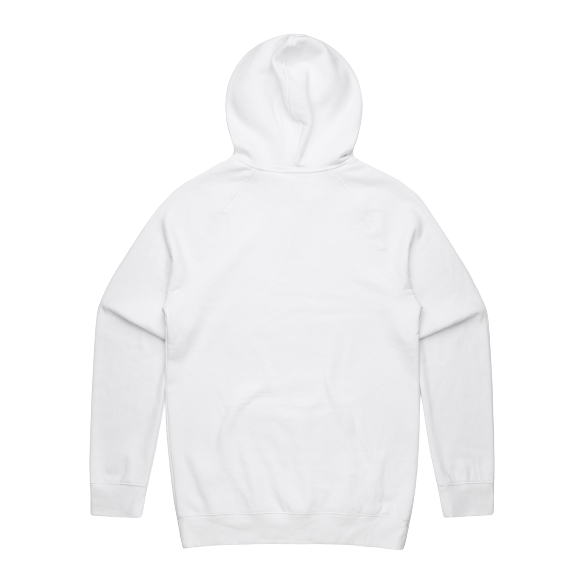 Men's white hoodie by Red Line Combat Academy with a red logo on the back, casual fit, and front pocket detail.