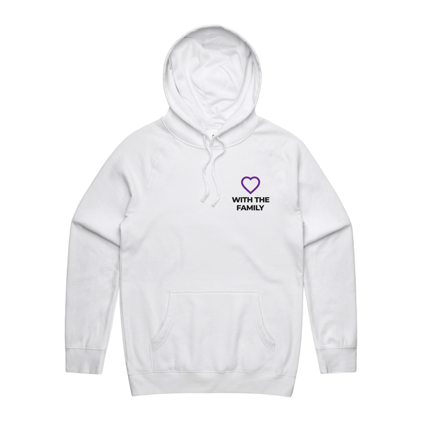 WITH YOU MEN’S WHITE HOODIE - WITH FAMILY