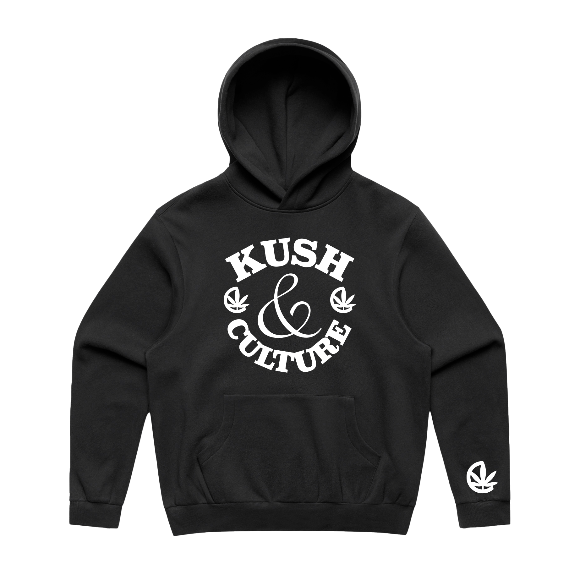 KUSH&CULTURE - Men's Black Hoodie - Front Logo