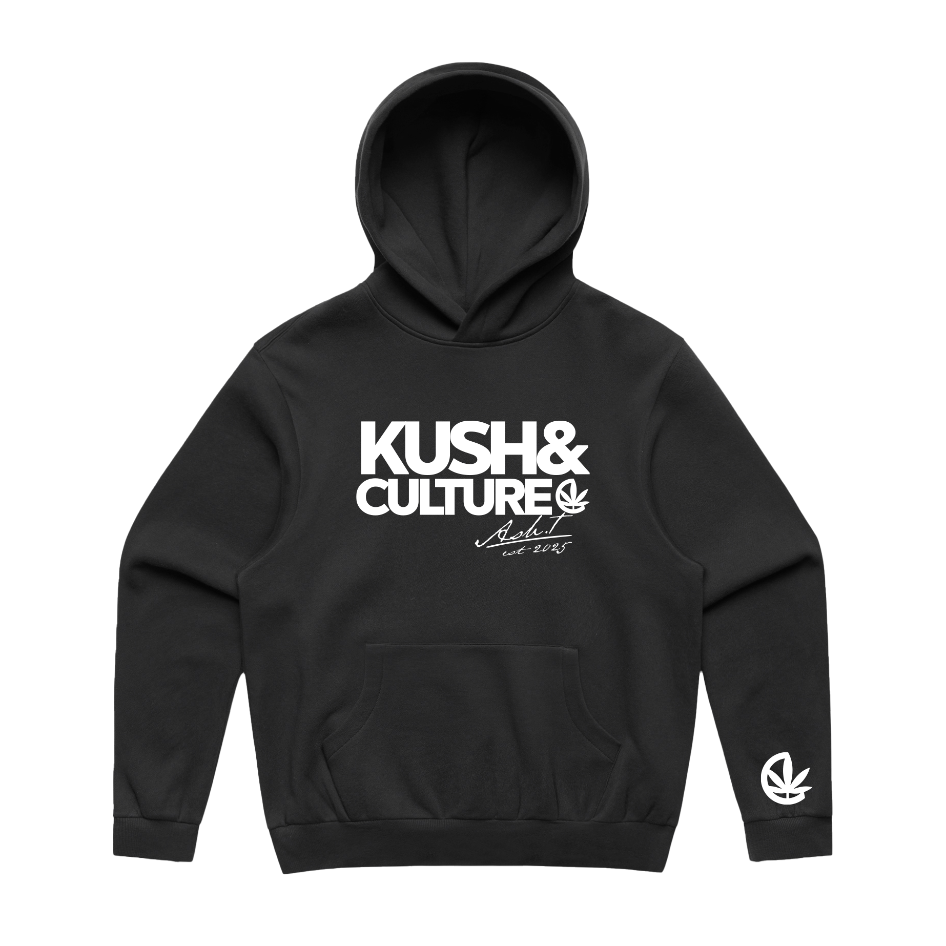KUSH&amp;CULTURE - Sweat à capuche noir pour homme - Logo au dos