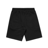 Black Bream Bay Boxing stadium shorts with elastic waistband and logo details, shown from the back view.