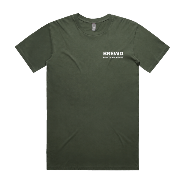 Brewd Hawt Chicken Co IFTCS Men's Green Tee front