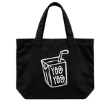 Liquid Lowdown black AS Colour Shoulder Tote 1002 front with juice box artwork.