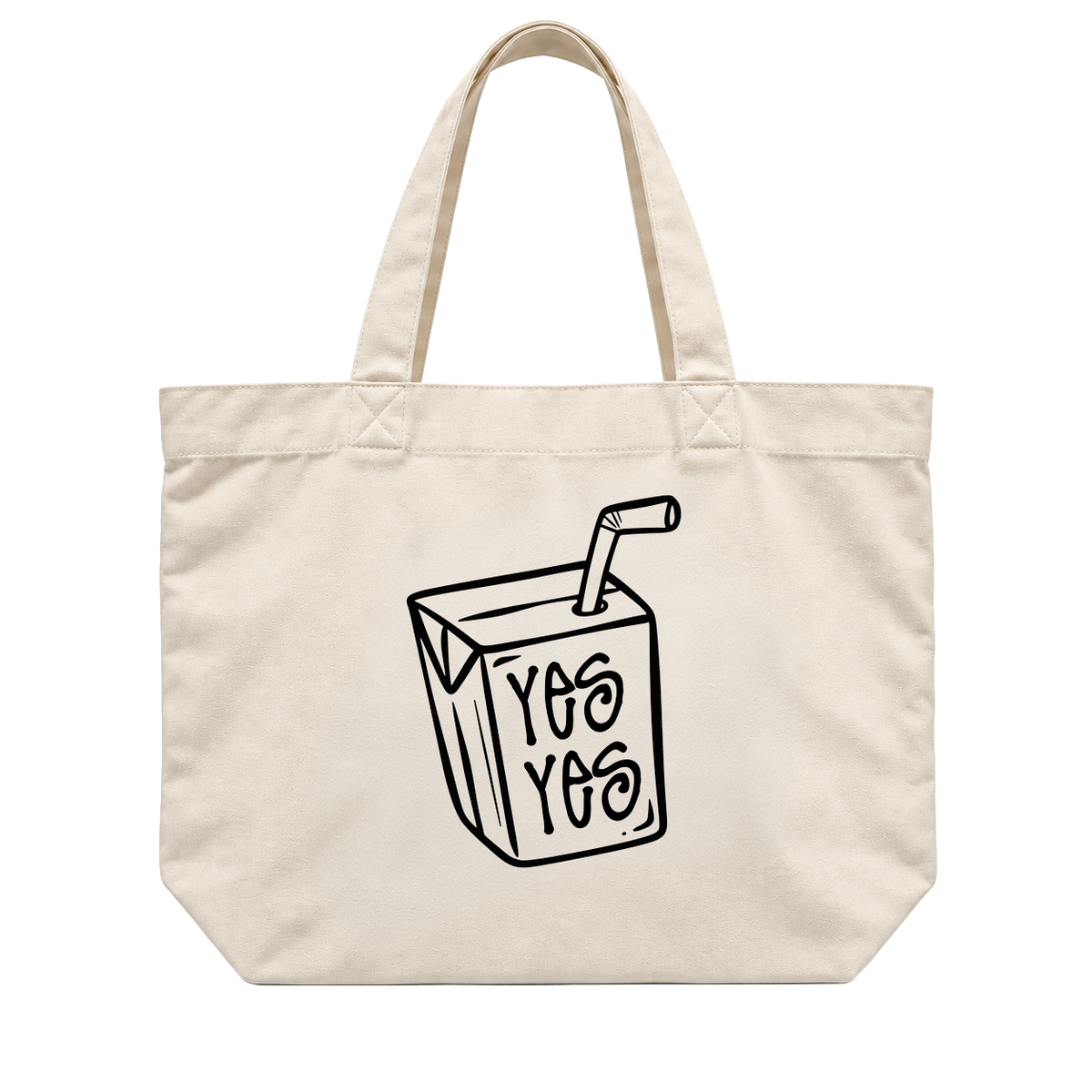 Liquid Lowdown cream AS Colour Shoulder Tote 1002 front with juice box artwork.