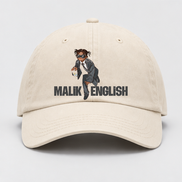 Malik English ecru AS Colour Access Cap 1130 front artwork.