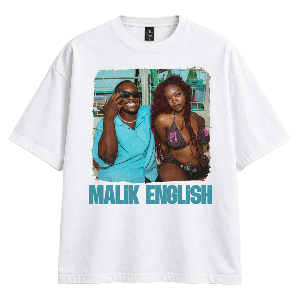 Malik English SHOOT 2 AS Colour Classic Oversized Tee 5069 white front.