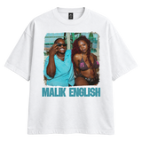 Malik English SHOOT 2 AS Colour Classic Oversized Tee 5069 white front.