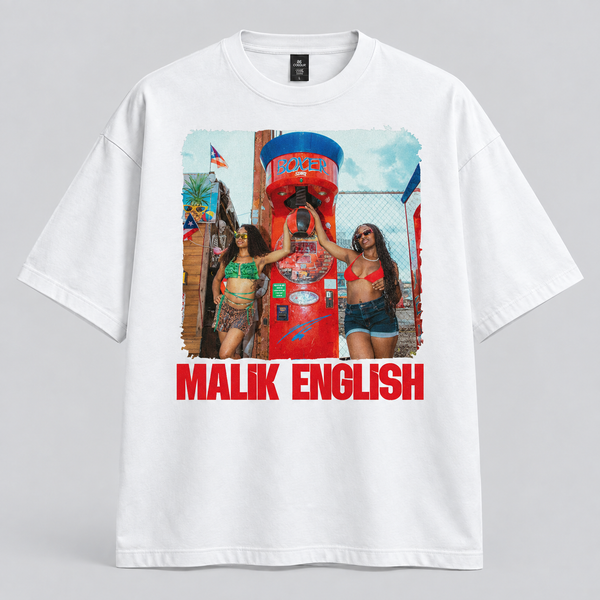 Malik English SHOOT 3 AS Colour Classic Oversized Tee 5069 white front.