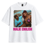 Malik English SHOOT 5 AS Colour Classic Oversized Tee 5069 white front.