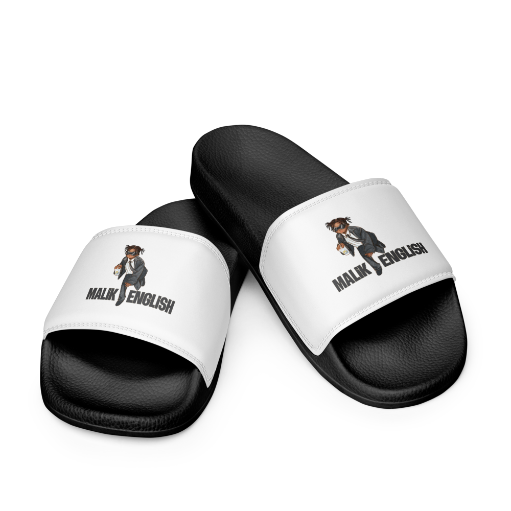 Malik English - Men’s Slides (WHITE STRAP)