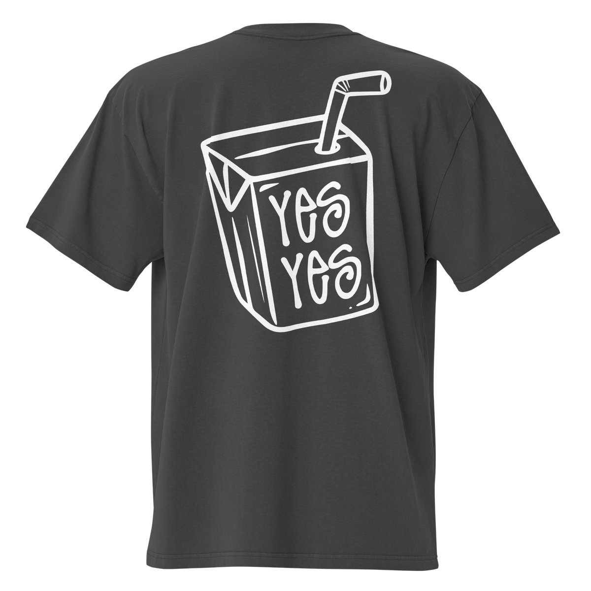 Unisex Liquid Lowdown faded black T-shirt with oversized fit, featuring a relaxed style and subtle distressed detail at the back.