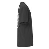 Unisex Liquid Lowdown Faded Black T-Shirt with oversized fit, casual style, and distressed black fabric.