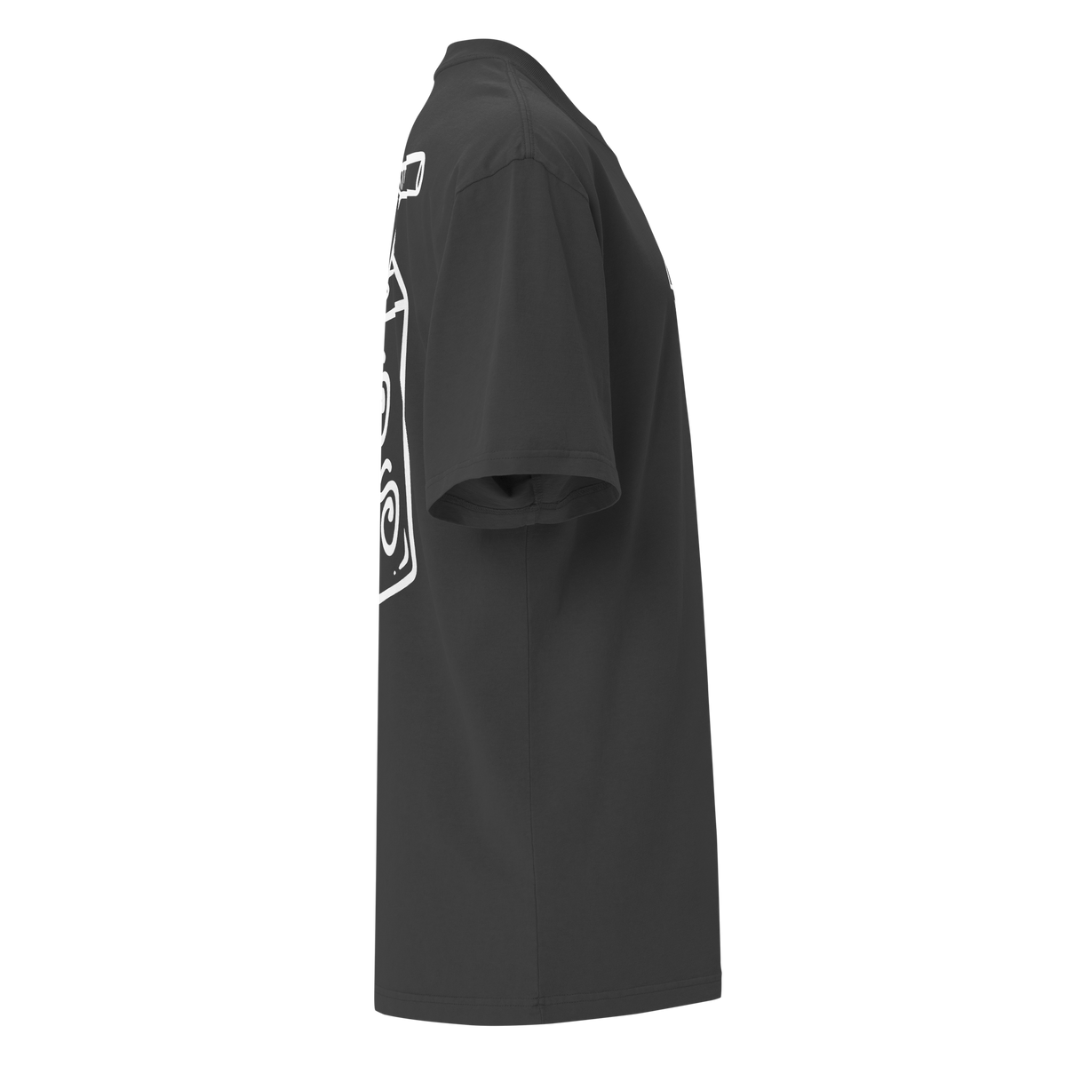 Unisex Liquid Lowdown Faded Black T-Shirt with oversized fit, casual style, and distressed black fabric.