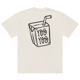 Unisex Liquid Lowdown Faded Bone T-Shirt with oversized fit and faded graphic design on the back.