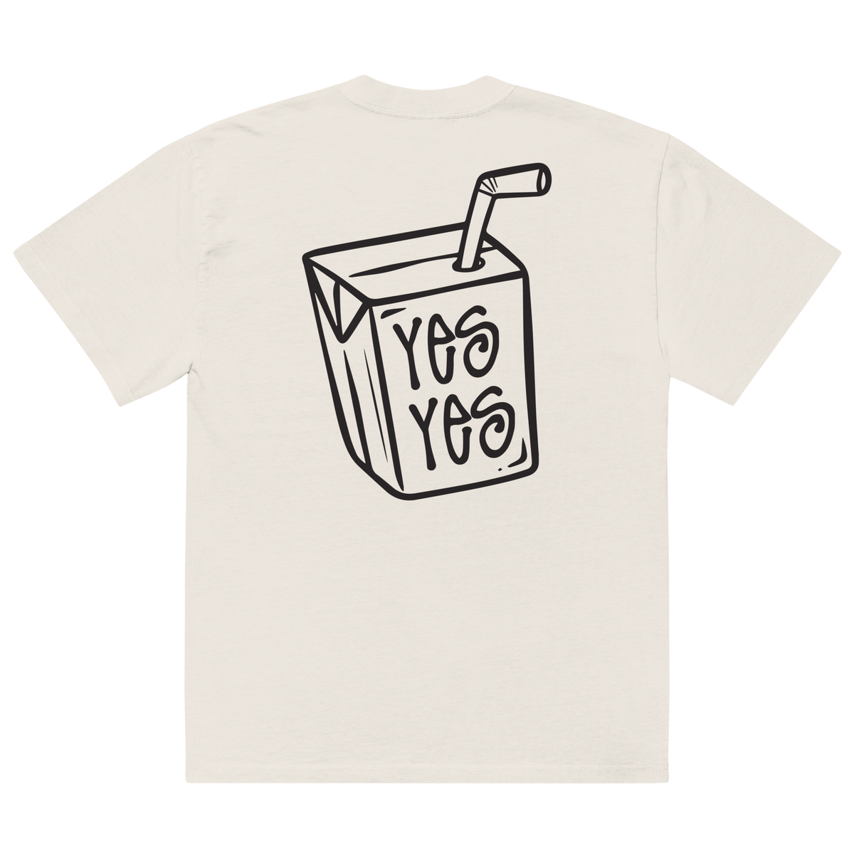 Unisex Liquid Lowdown Faded Bone T-Shirt with oversized fit and faded graphic design on the back.