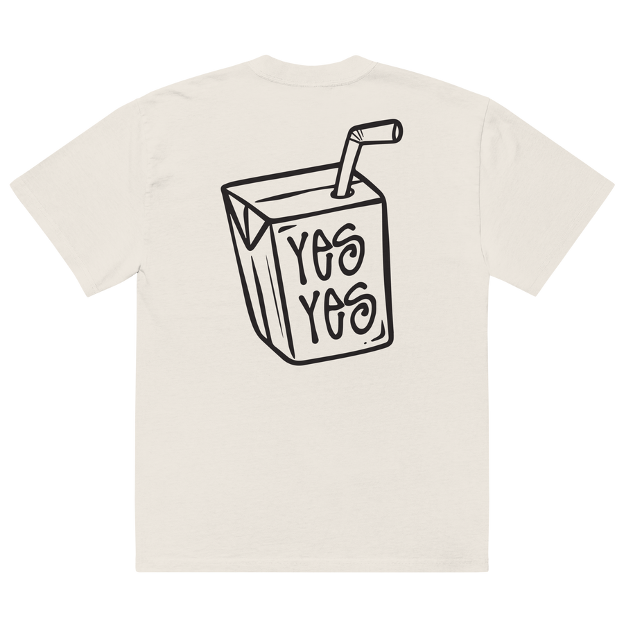 Unisex Liquid Lowdown Faded Bone T-Shirt with oversized fit and faded graphic design on the back.