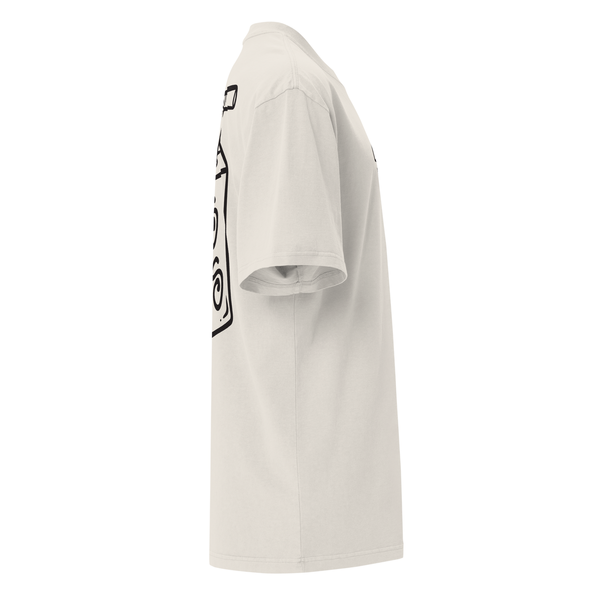 Unisex Liquid Lowdown Faded Bone T-Shirt with oversized fit and distressed, faded design on soft fabric.