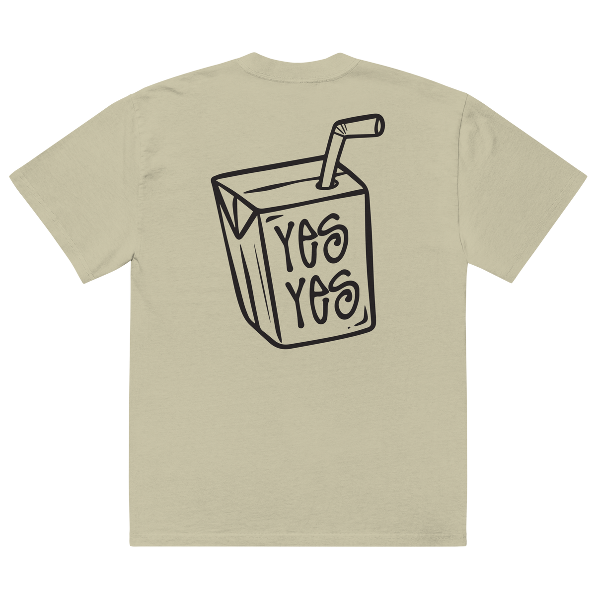 Unisex Liquid Lowdown Faded Eucalyptus T-Shirt with oversized fit, back view showing faded eucalyptus graphic design.