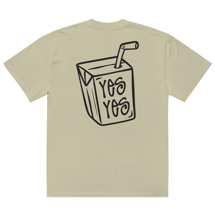 Unisex Liquid Lowdown Faded Eucalyptus T-Shirt with oversized fit, back view showing faded eucalyptus graphic design.