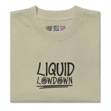 Unisex Liquid Lowdown Faded Eucalyptus T-shirt with oversized fit, front view showcasing the soft, faded eucalyptus print.