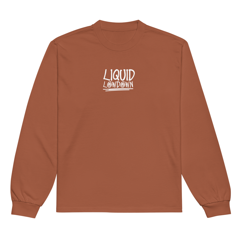 Unisex Clay Long Sleeve T-Shirt by Liquid Lowdown featuring a premium heavyweight cotton fabric and a simple front design.