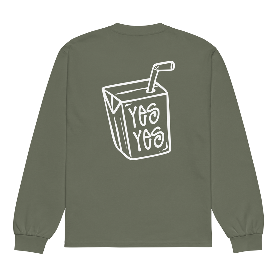 Liquid Lowdown Cypress long sleeve T-shirt, unisex heavyweight shirt with back design, casual and comfortable for everyday wear.