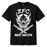 ZFC Muay Thai AS Colour Staple Tee 5001 black front with white print